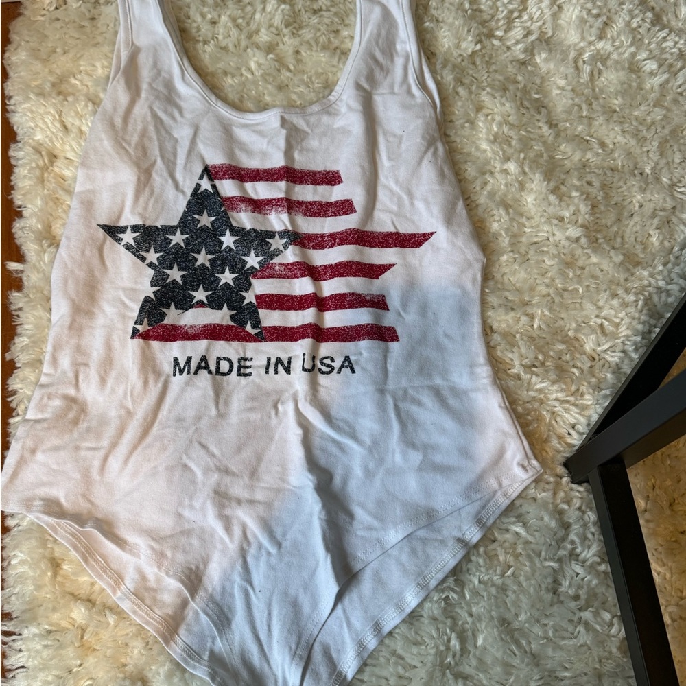 White USA Bodysuit